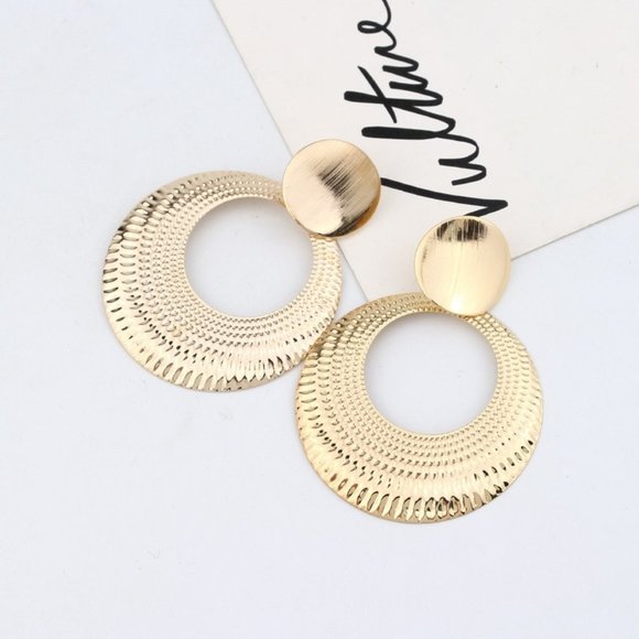 Earrings Women Big Circle Large Bohemian Hoop Drop Cute Trendy Jewelry - Picture 3 of 6